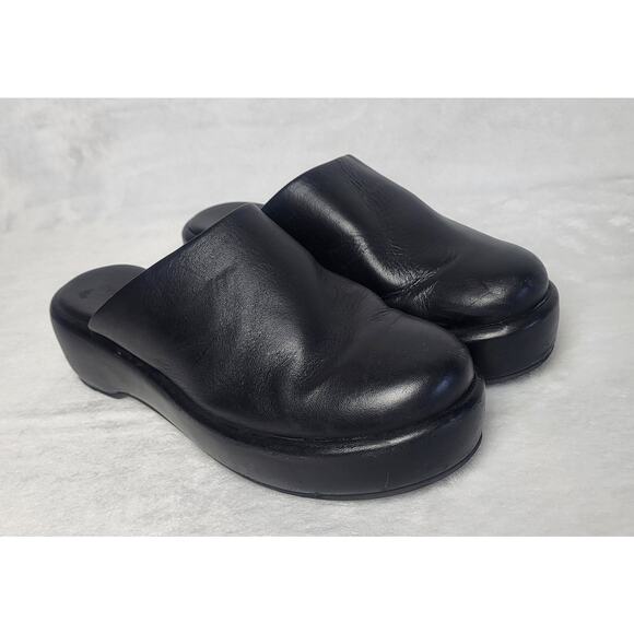 Everlane Black Leather The Puffa Platform Mule Clogs Round Toe in Black | 8.5 - Picture 1 of 14